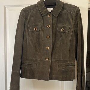 LOFT Olive Suede Blazer